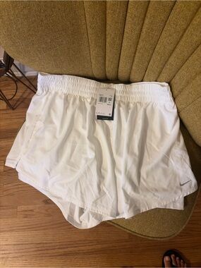 Nike White Women's Training Shorts with Elastic Waist